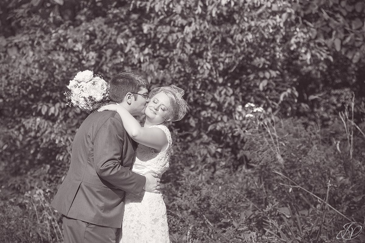 vintage black and white of bride and groom