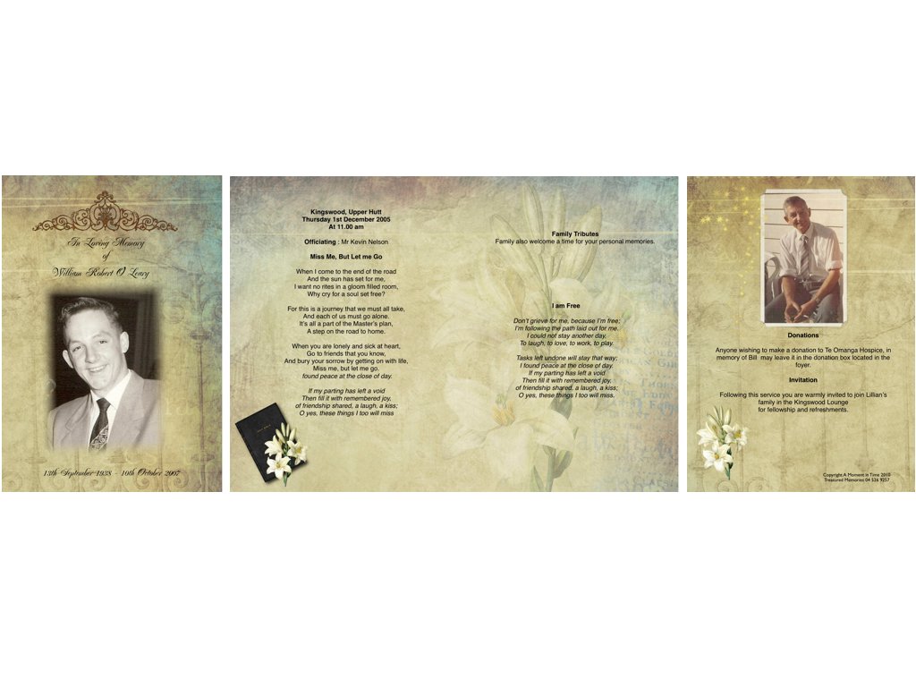 Front Cover, Inside and Back Cover of Service Sheet