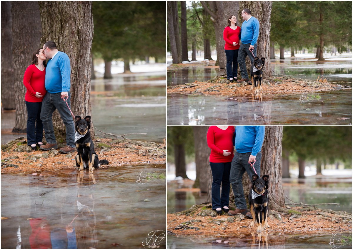 maternity photo with dog expecting first baby