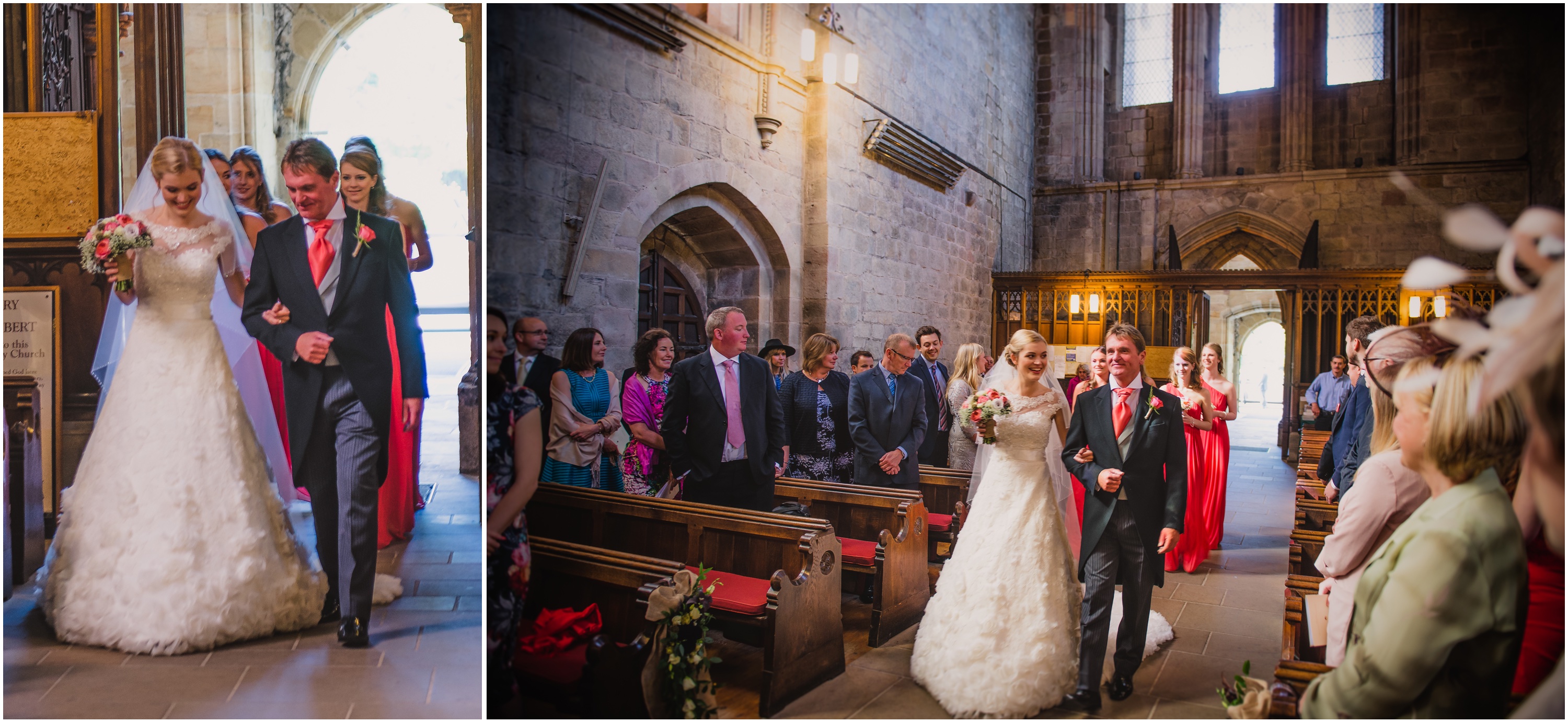 Low light image of wedding taking place at Bolton Abbey