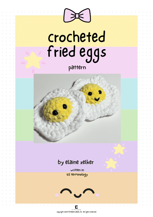 Crocheted Fried Egg Pattern by Elaine Zelker