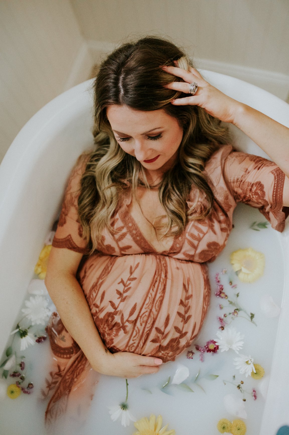 Kelsey S Milk Bath Maternity Session Abigail Bridges Photography