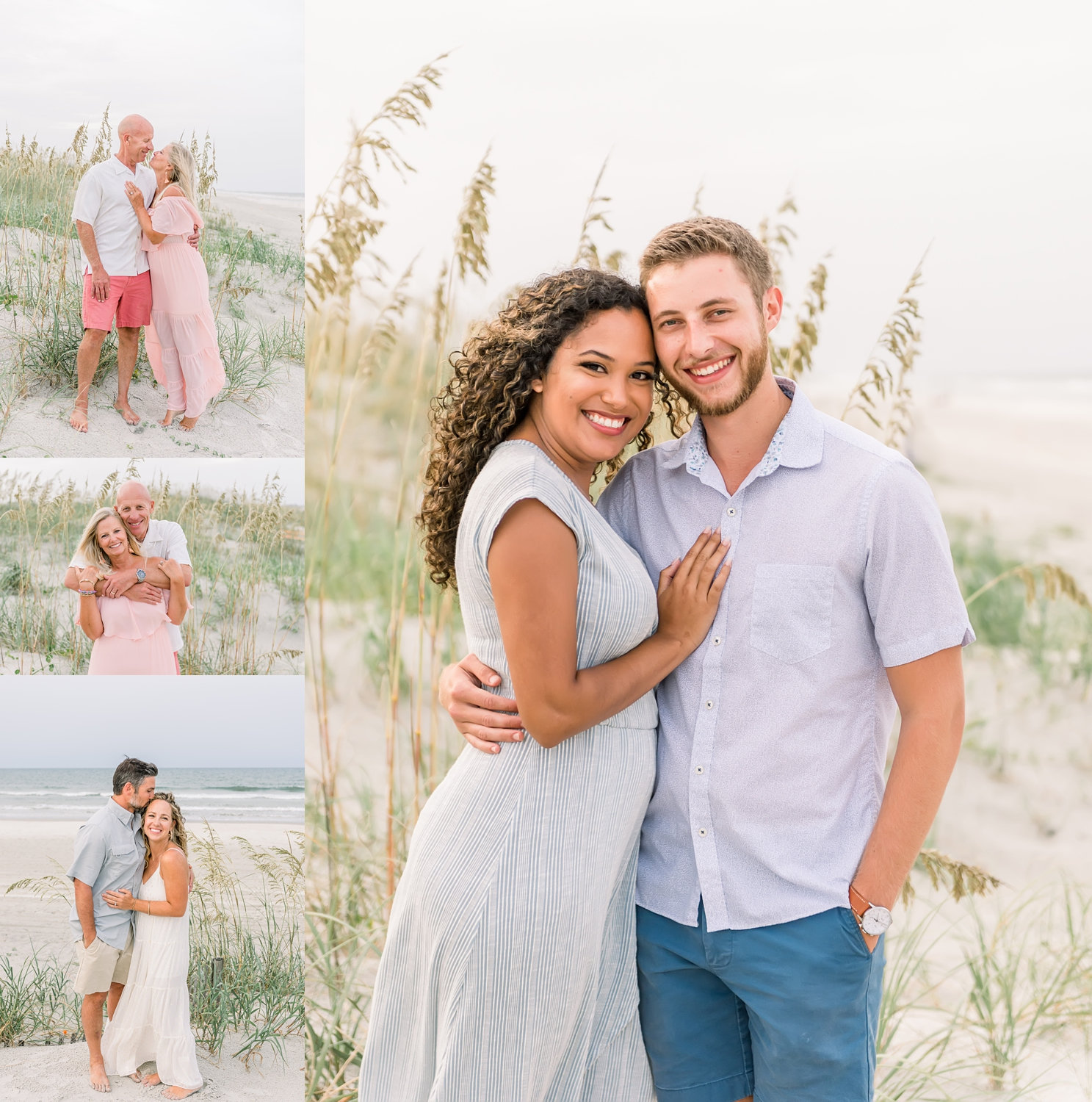 extended family couples portrait photography, St. Augustine Beach, FL