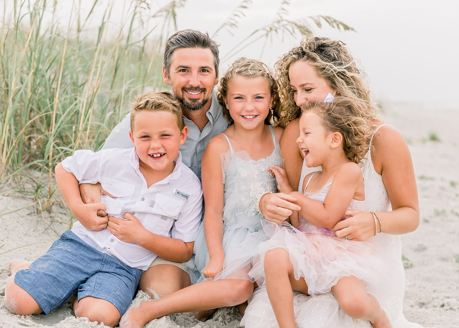 beautiful family of 5, Saint Augustine Beach, Florida, extended family