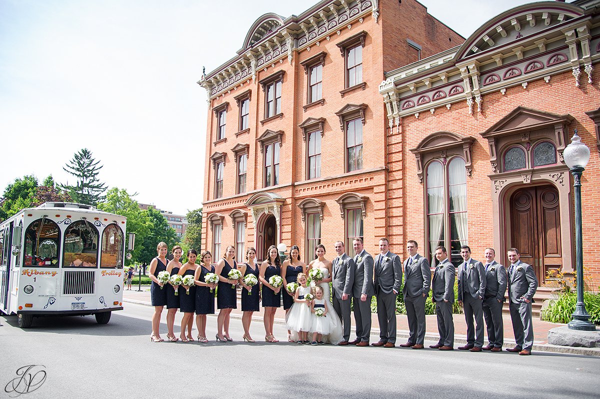 bridal party outside of canfield casino saratoga springs