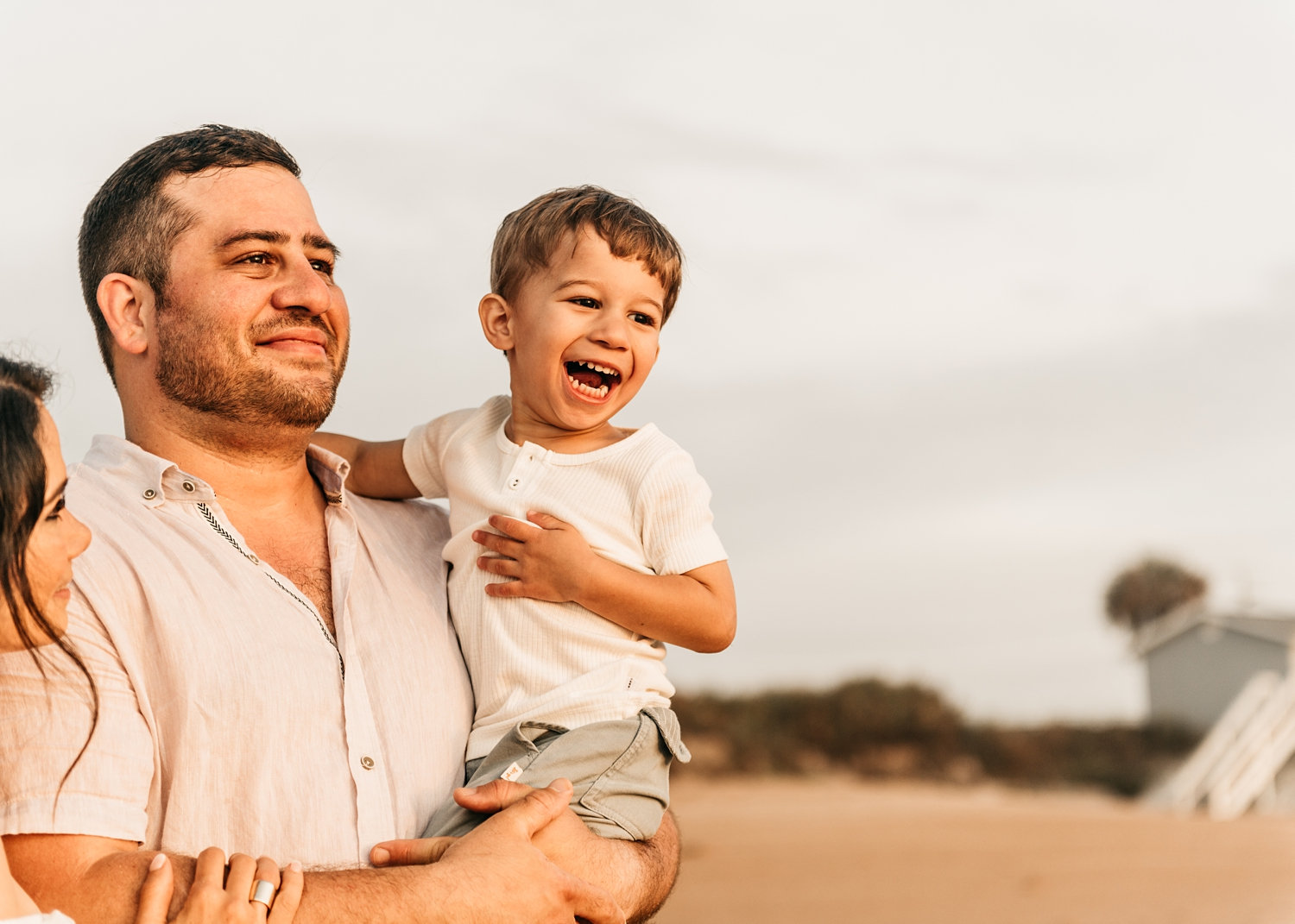 mom gazing at husband and son, St. Augustine vacation portraits, Rya Duncklee Photos