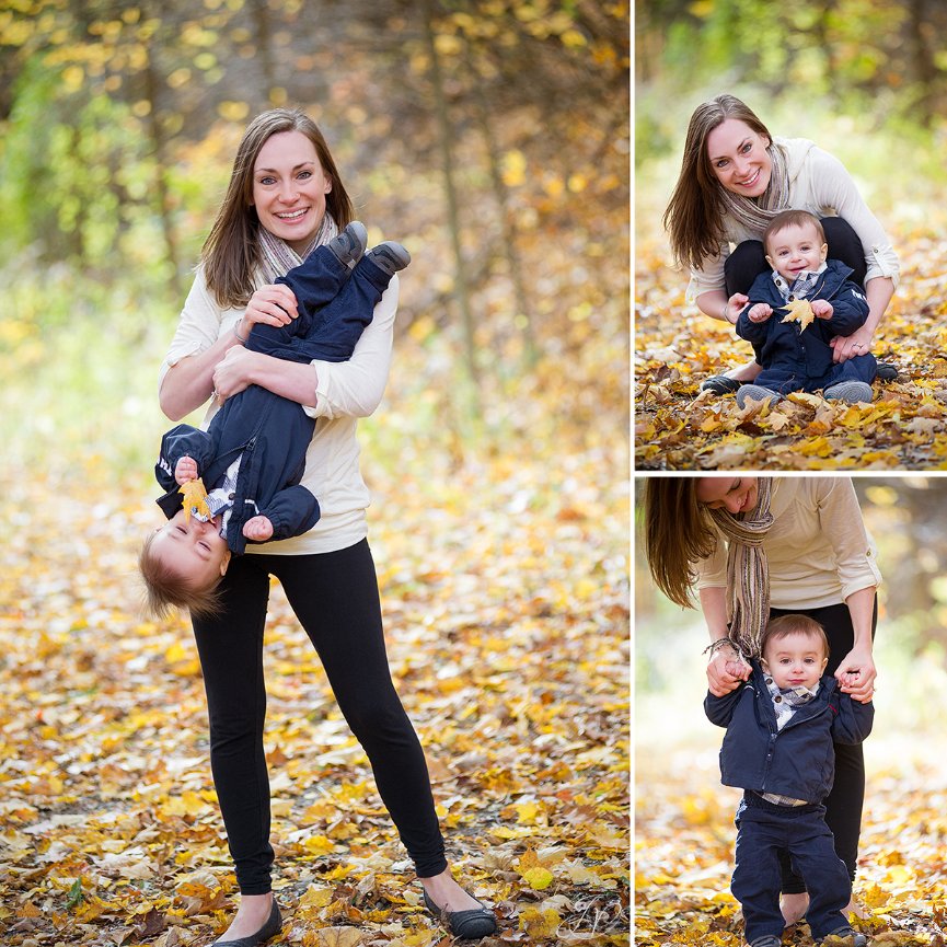 cute fall photos of mother and son