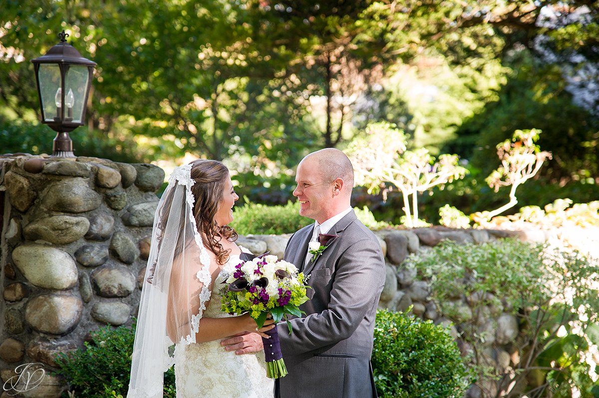 first look between bride and groom