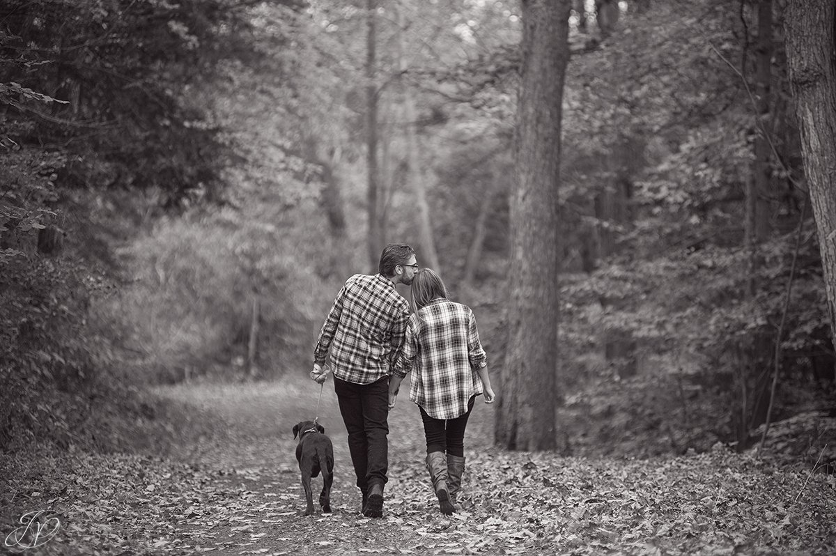 romantic fall engagement pictures forehead kiss