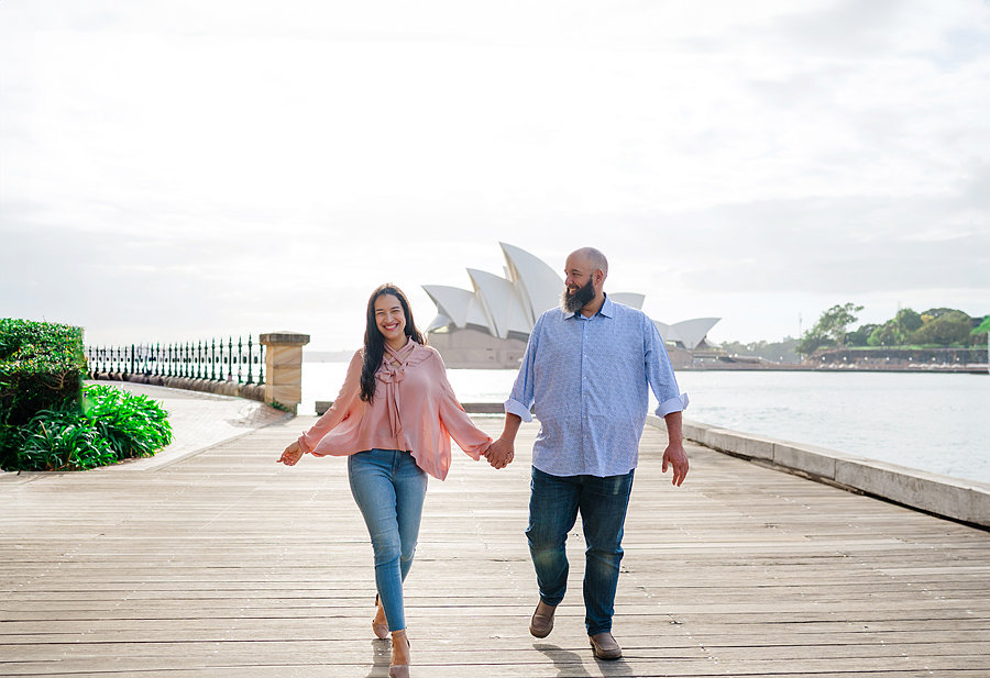 Portrait of couple with Sydney Opera House