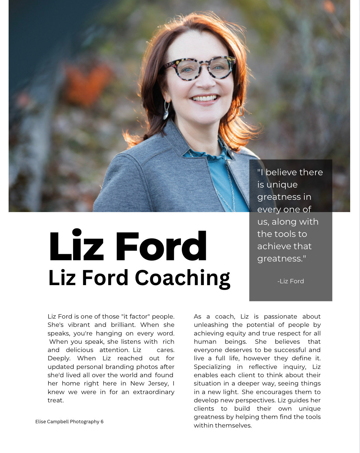 Life Coach Branding Session - Liz Ford - Liz Ford Coaching - Elise ...