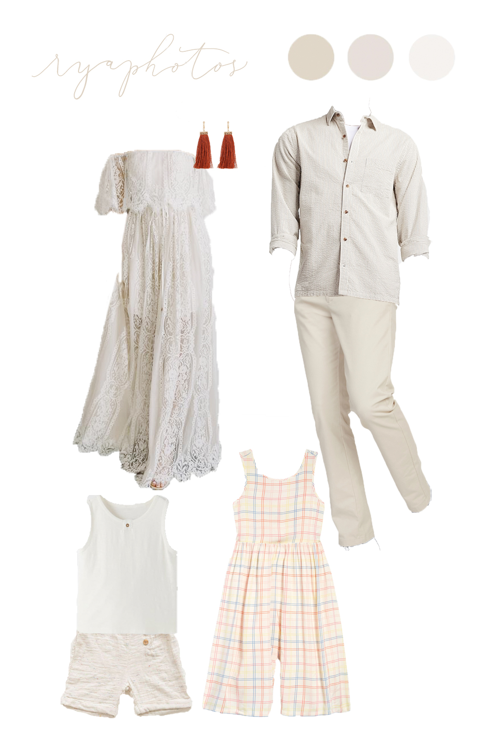 a neutral family outfit idea for your sunrise beach photo session
