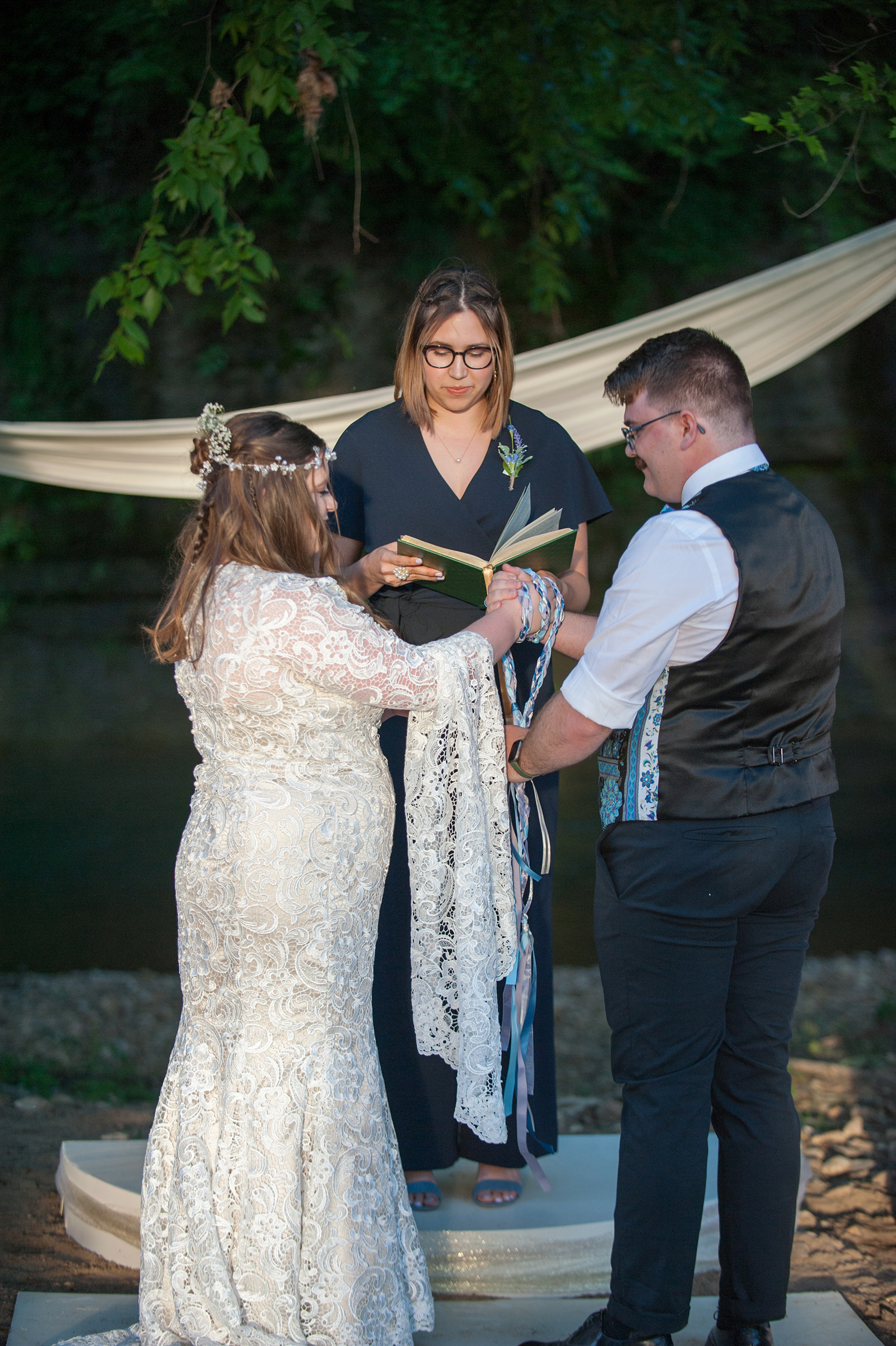 Handfasting portion of the wedding ceremony