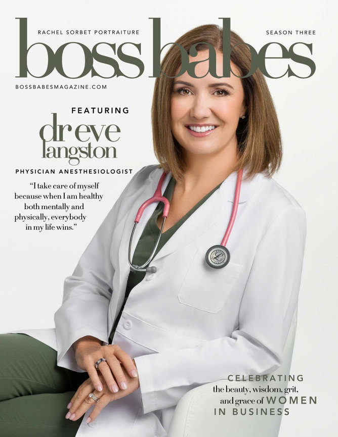 Dr Eve Langston on the cover of Boss Babes Magazine