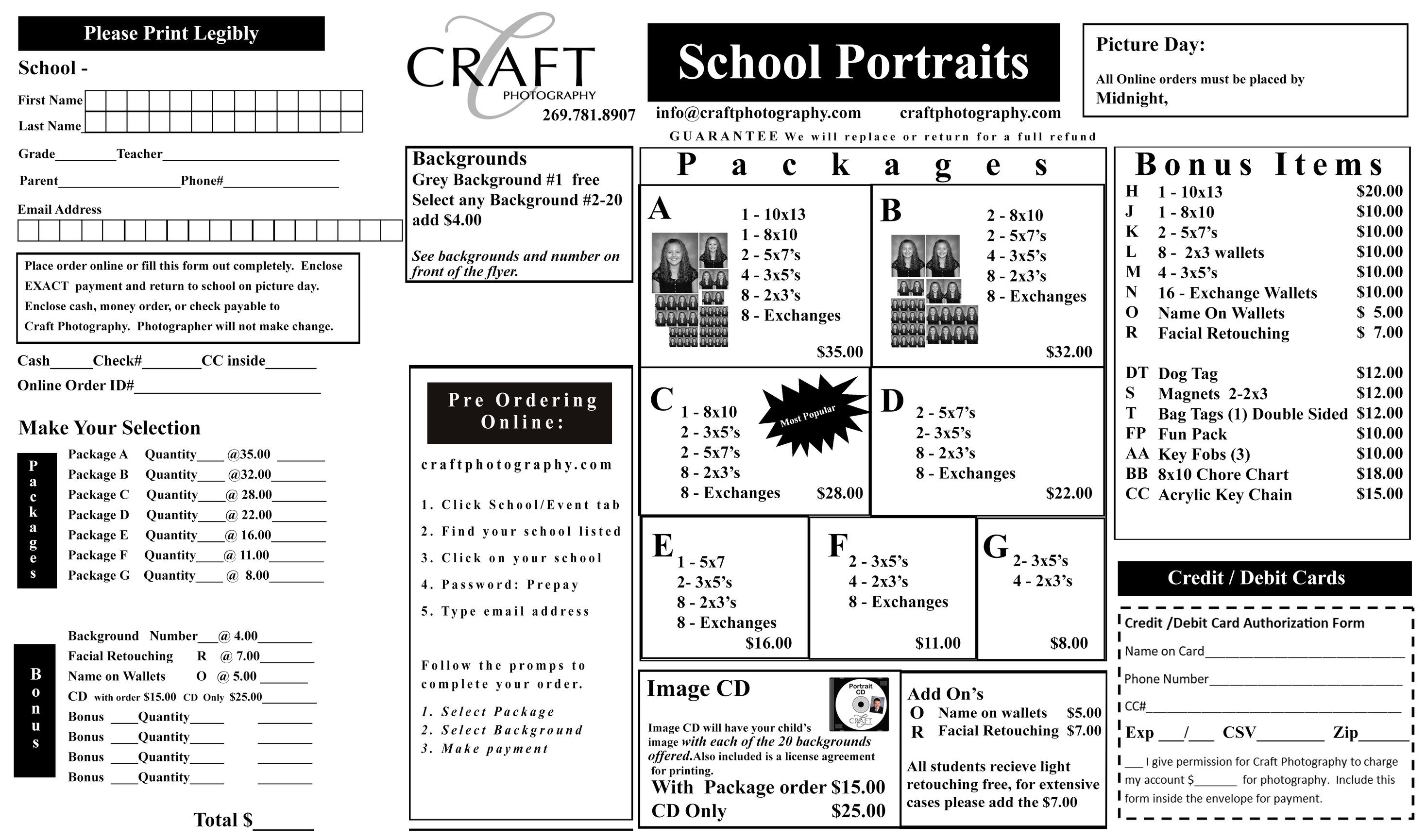 Sports Photography Price List Template