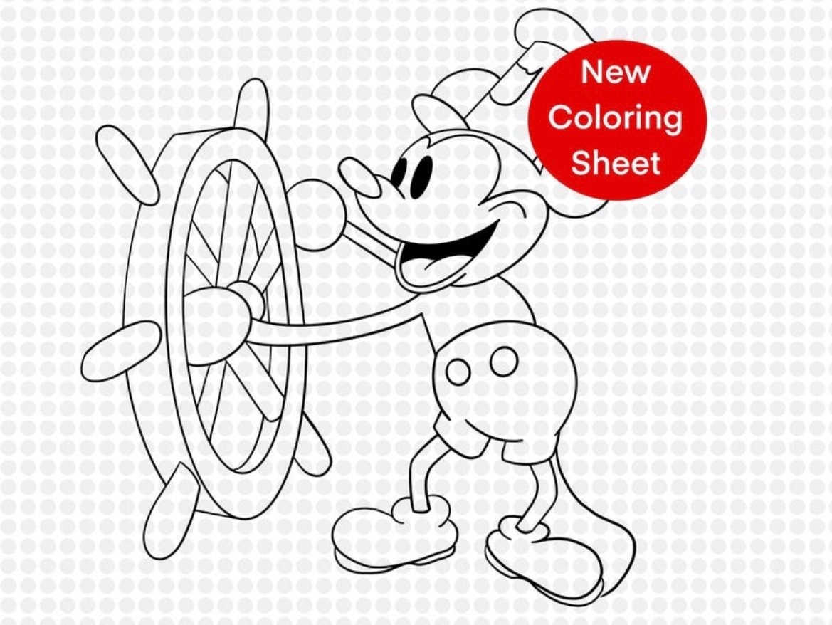 Steamboat Willie Coloring Sheet - Jayson's Photography