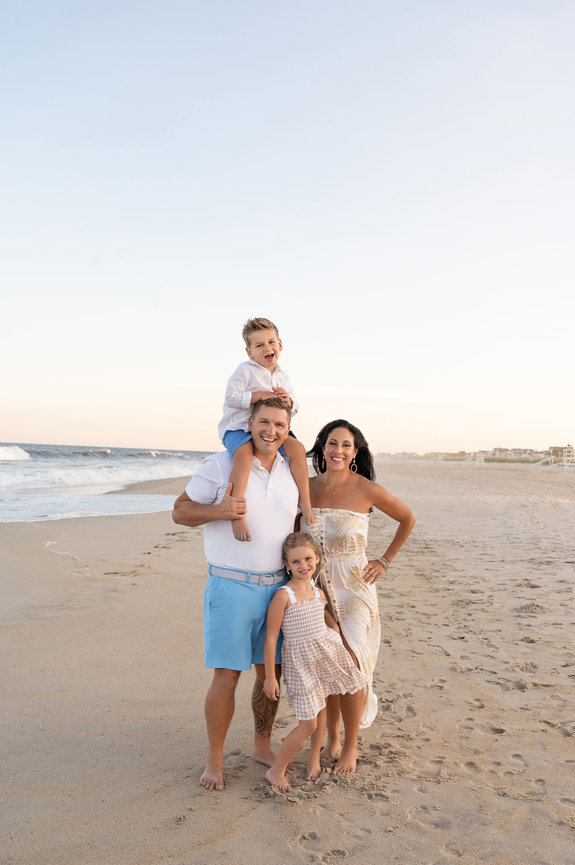 Scenic portrait with soft sky and open shoreline on Spring Lake beach