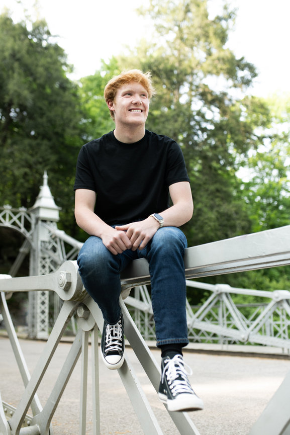 male senior portrait high school