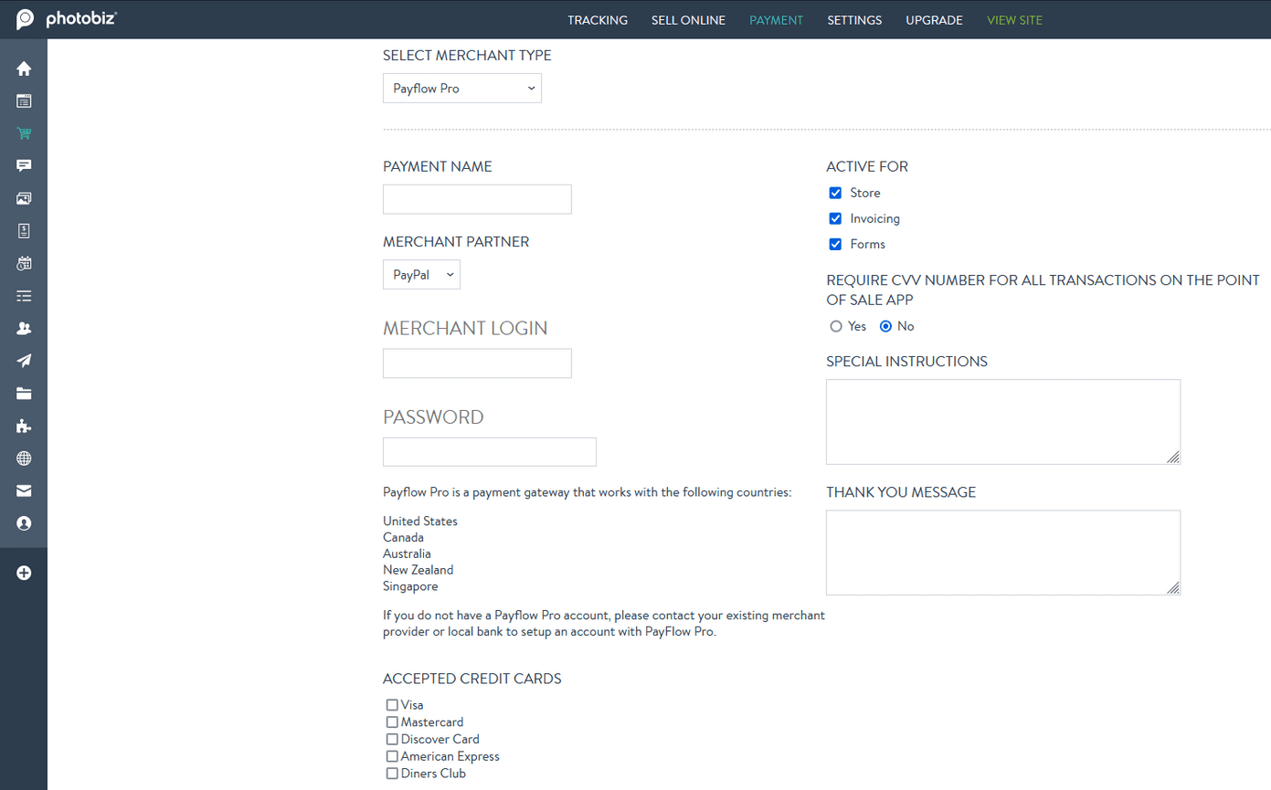 How Do I Set Up Payflow Pro as a Merchant? - PhotoBiz Knowledge Base