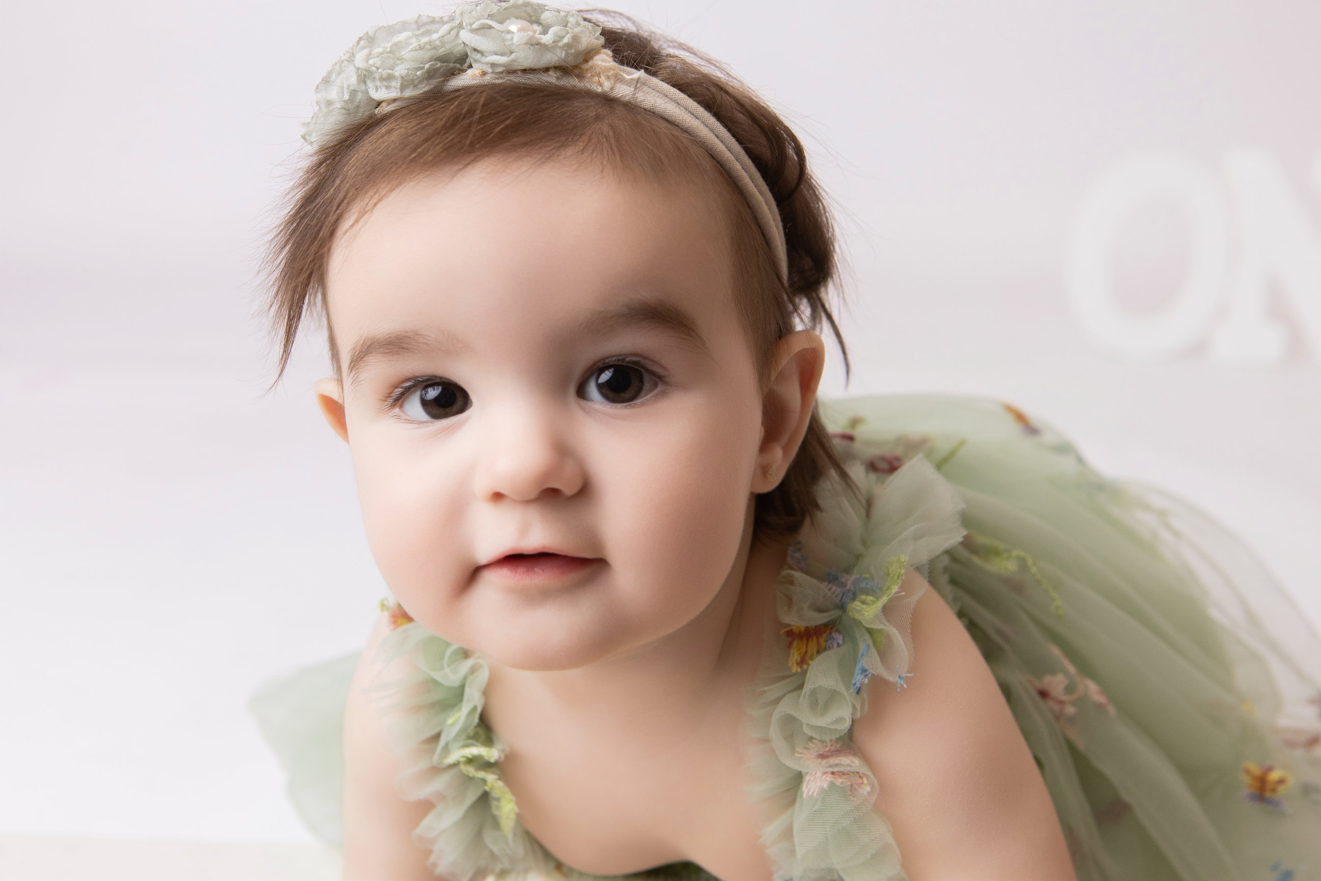 Calgary cake smash photography sage tulle sprinkles and family first birthday session photo 12