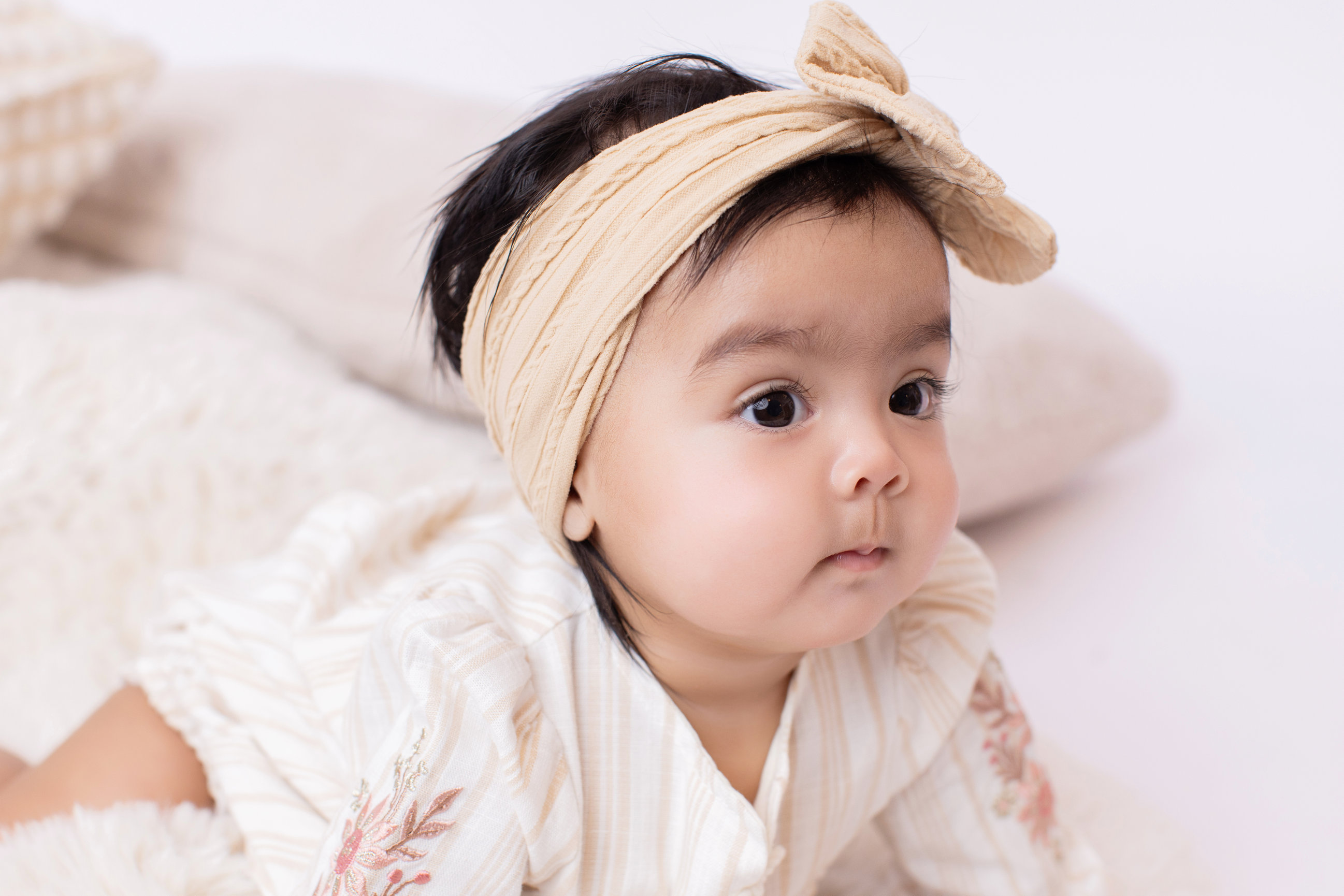 Calgary baby milestones photography lilac fur and cream half way to one Milestones II session photo 5