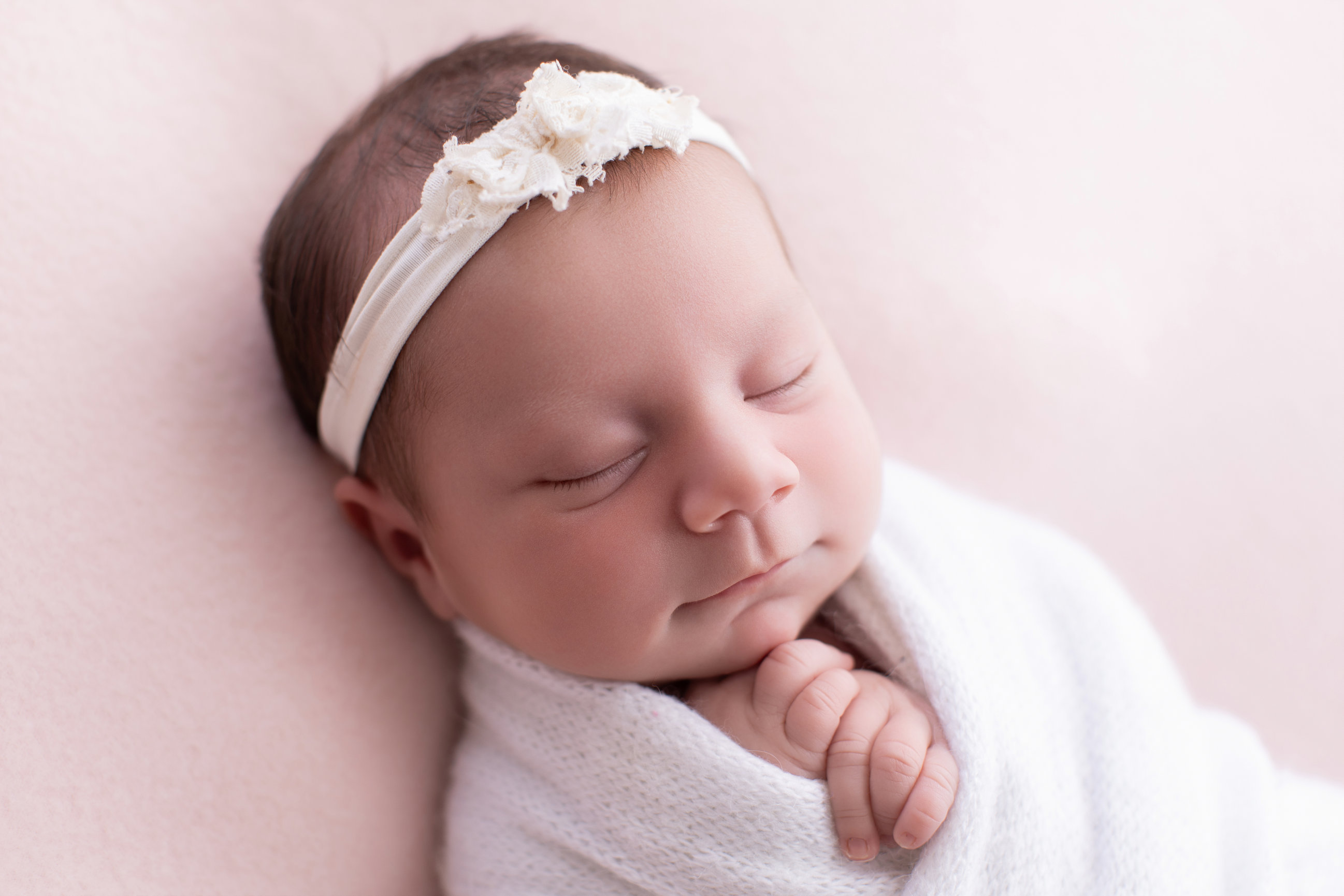 Calgary newborn photography blush pink lilac and cherry blossoms Newborn I session photo 2
