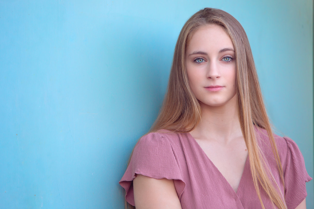 Senior girl portrait on location urban area in Fort Worth