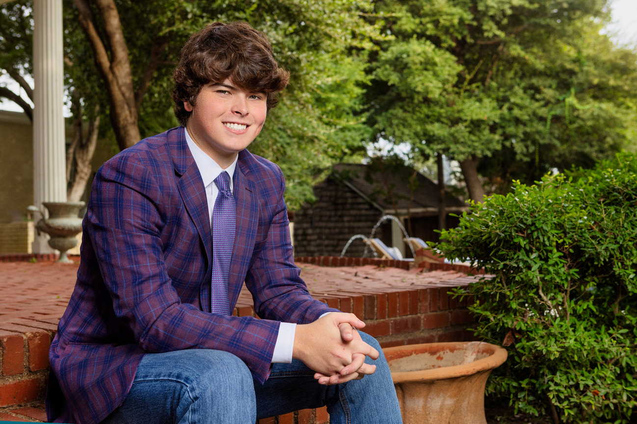 Senior portrait session in Fort Worth at his home.